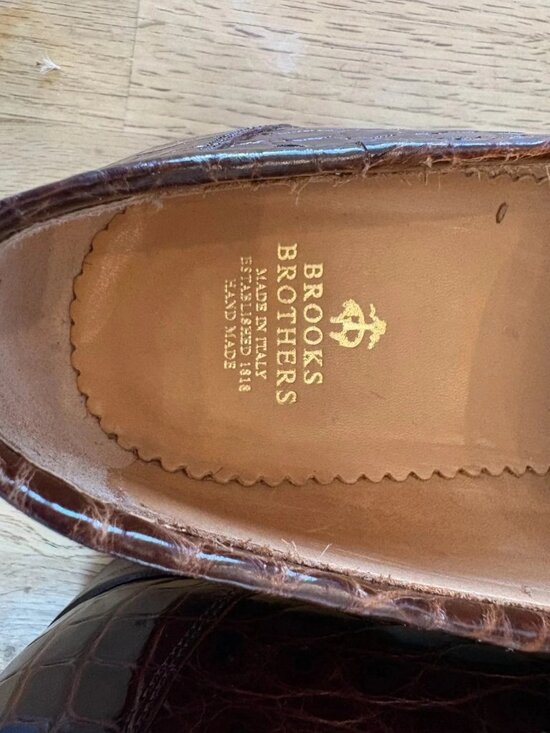 Brooks Brothers Special Edition Mens Genuine Alligator Shoes Loafers 9D NIB main image 10